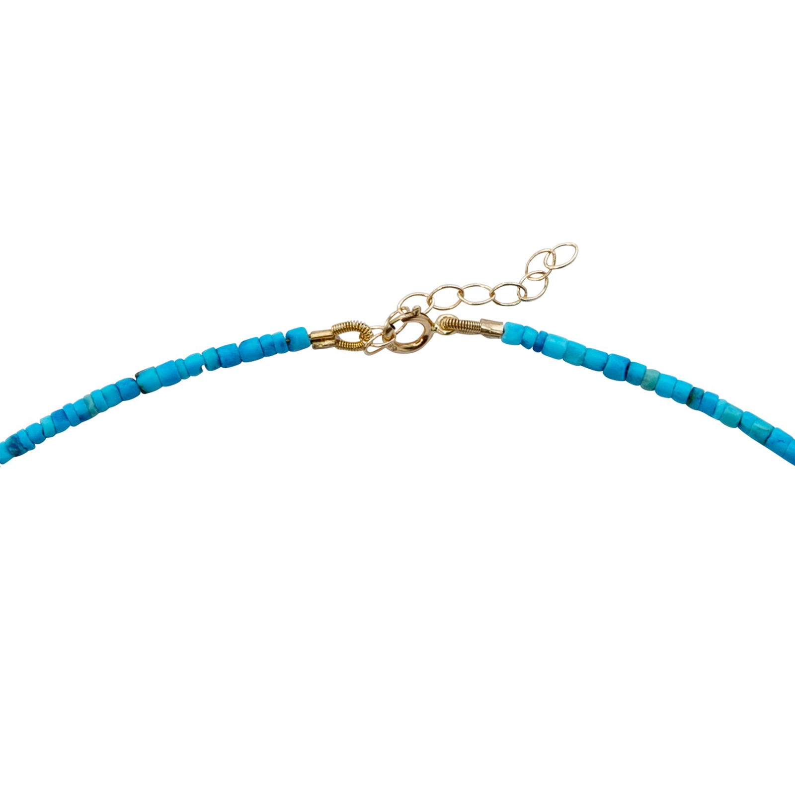 Tiny Turquoise Tube 18k Gold Necklace - 10