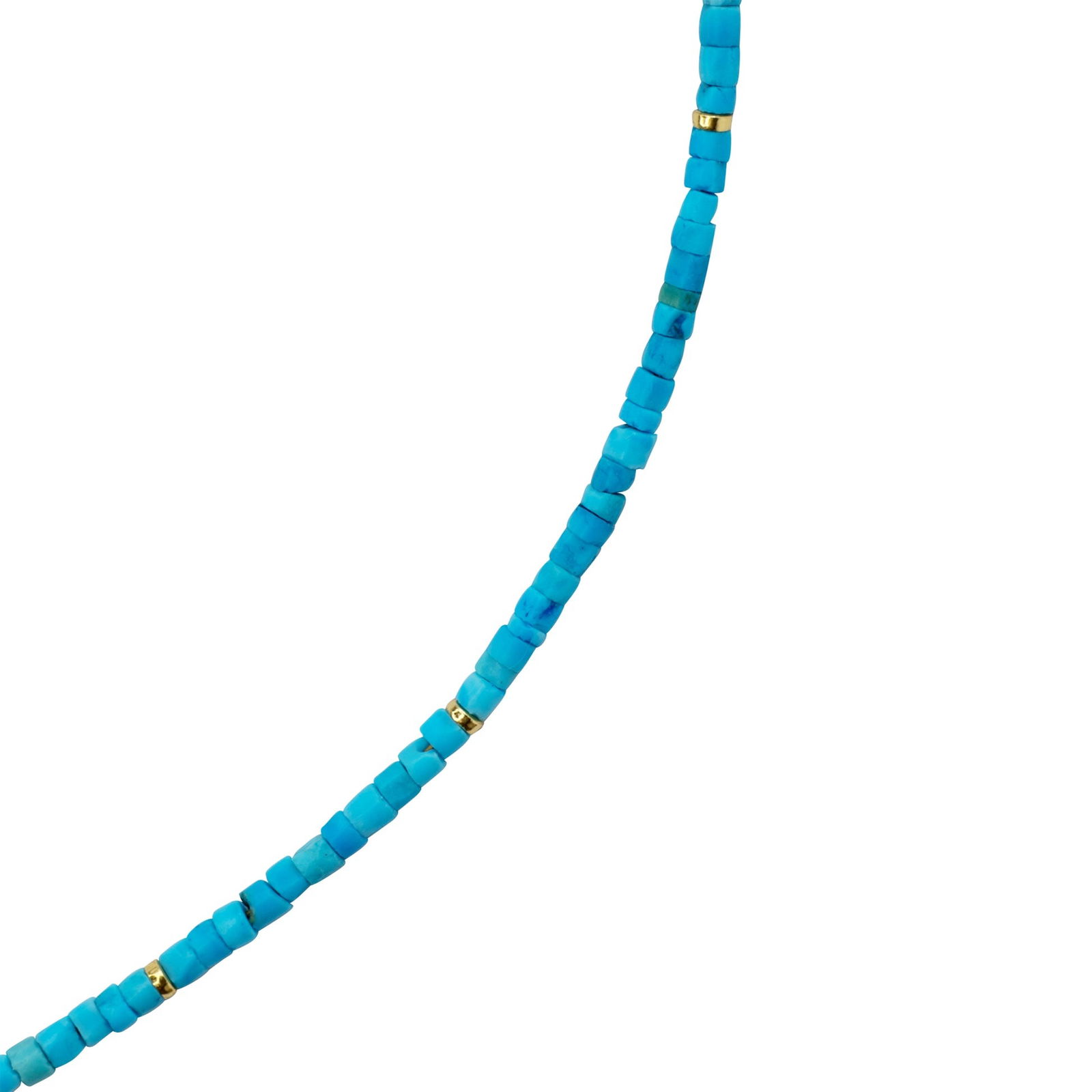 Tiny Turquoise Tube 18k Gold Necklace - 9