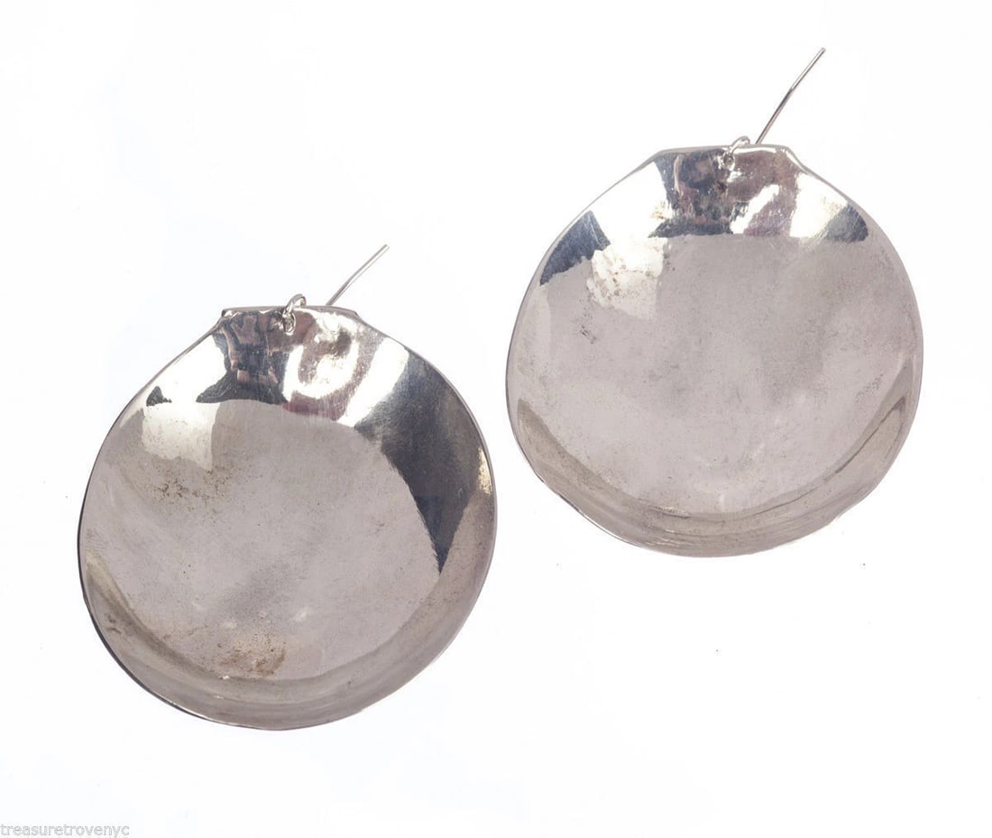 Sterling Silver Plated Brass Soup Spoon Earrings Alberto Juan - 3