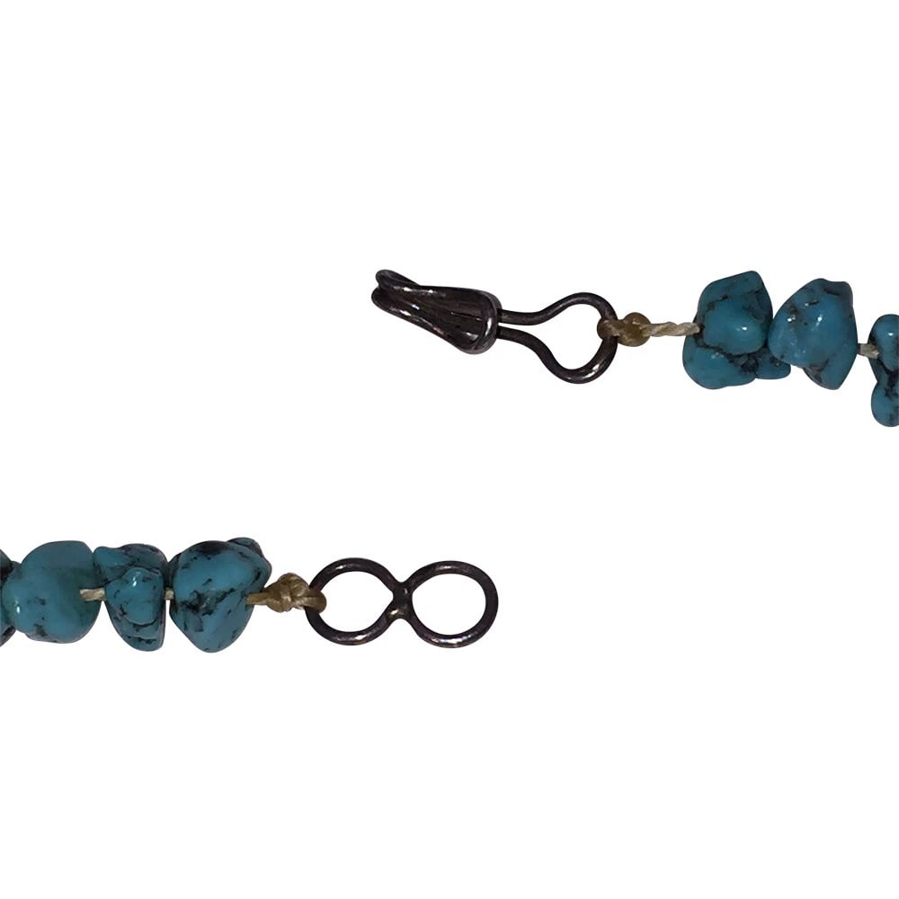 Sterling Silver Bead and Turquoise Nugget Bead Necklace - 5