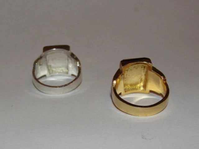 18 kt Gold Vermeil Sterling Silver Small Rectangular Perseus Cameo Pinky Ring - 5