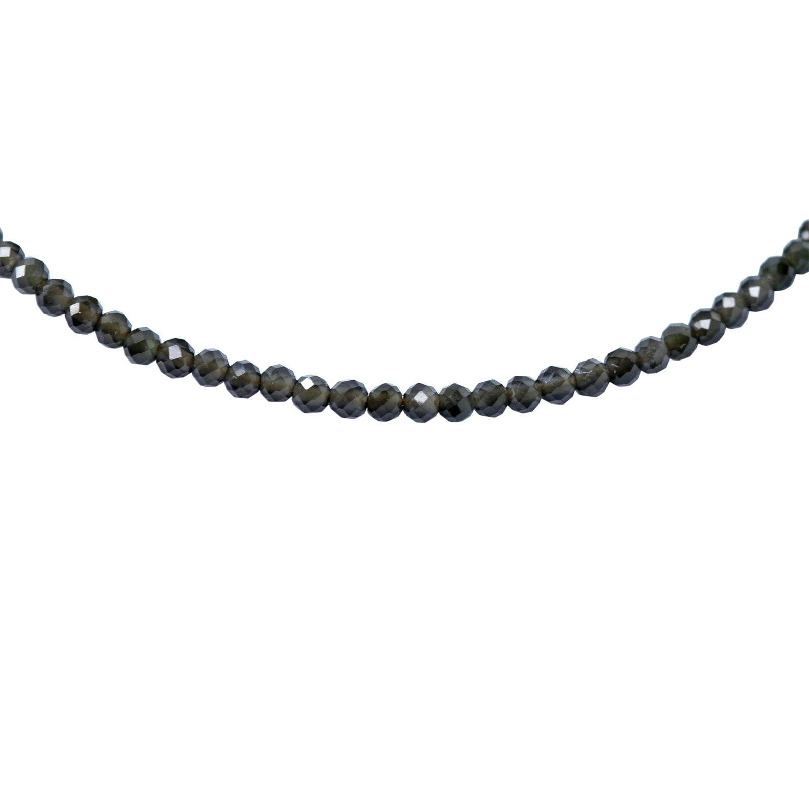 Tiny Charcoal Obsidian 14K Gold Bracelet - 2