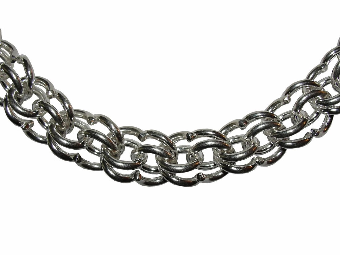 Statement Unique Sterling Silver Hand Made Chain Necklace Alberto Juan - 3