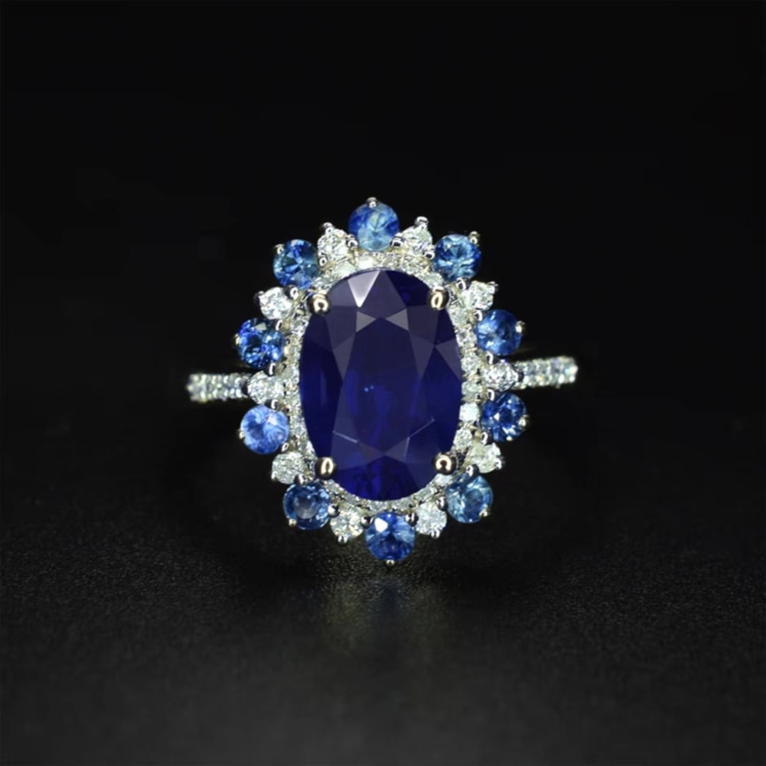 14K GOLD 2.65 CTW NATURAL SAPPHIRE & DIAMOND RING (1 of 2)