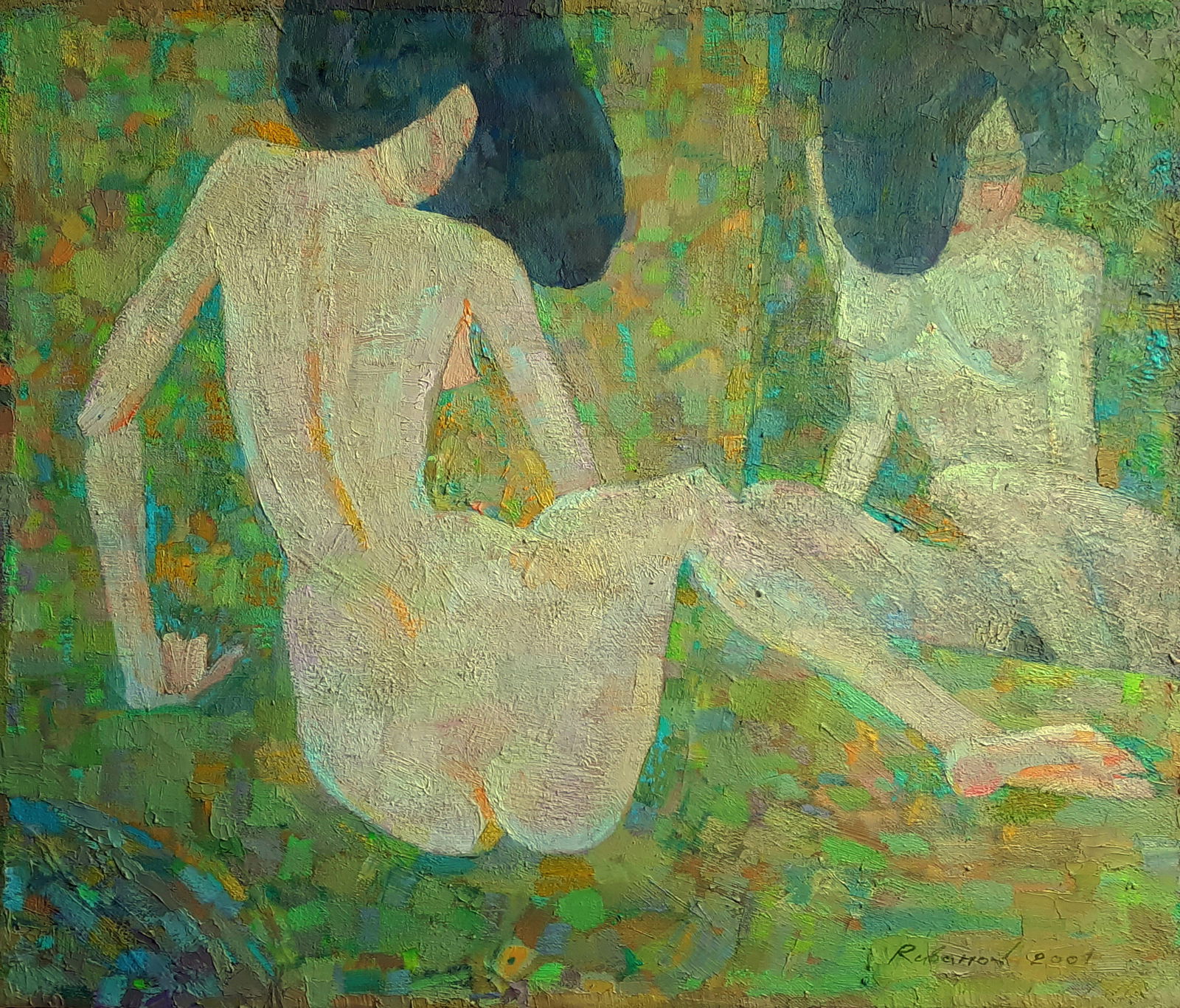 Oil painting Mirror Woman Alexey Rubanov: Title: Oil painting Mirror Woman Alexey Rubanov Description: 6RUBAN Painter: Alexey Rubanov Size: 49x60 cm/19.29x23.62 inches Components: oil, canvas Original painting CONDITION: excellent ARTIST: Rub