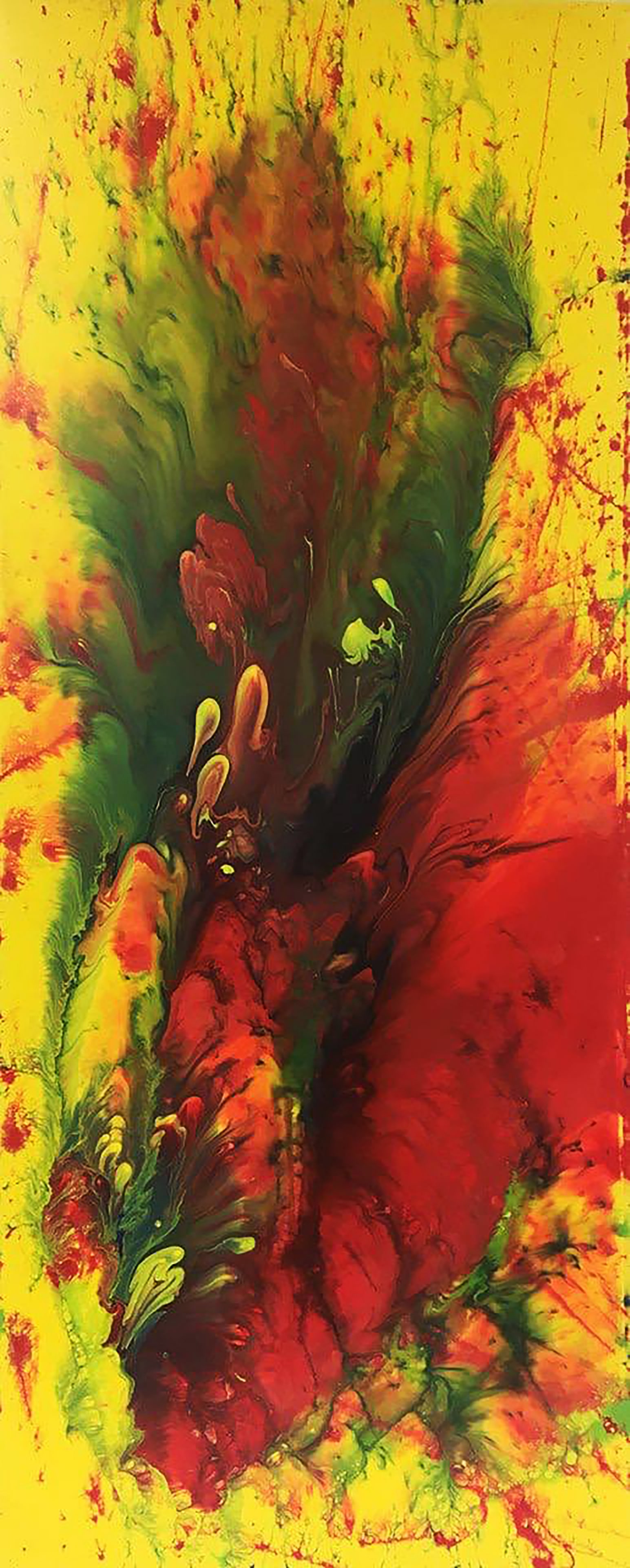 Acrylic painting Burning Poppies Irina Sitaylo: Title: Acrylic painting Burning Poppies Irina Sitaylo Description: 8SITA Painter: Irina Sitaylo Size: 50x120 cm/19.68x47.24 inches Components: acrylic, canvas Original painting CONDITION: excellent AR
