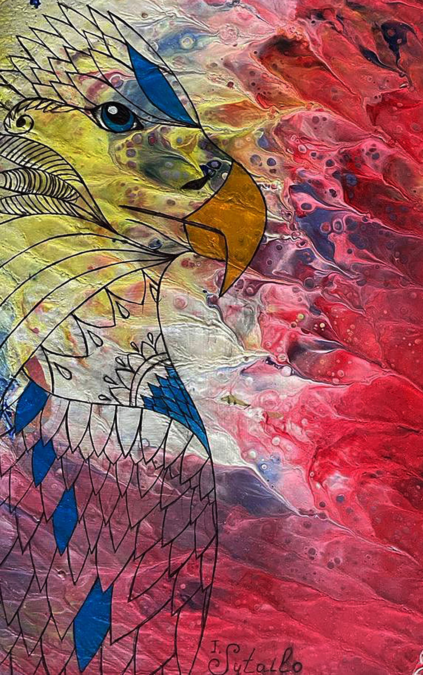 Acrylic painting Awakening of the Eagle Irina Sitaylo - 4