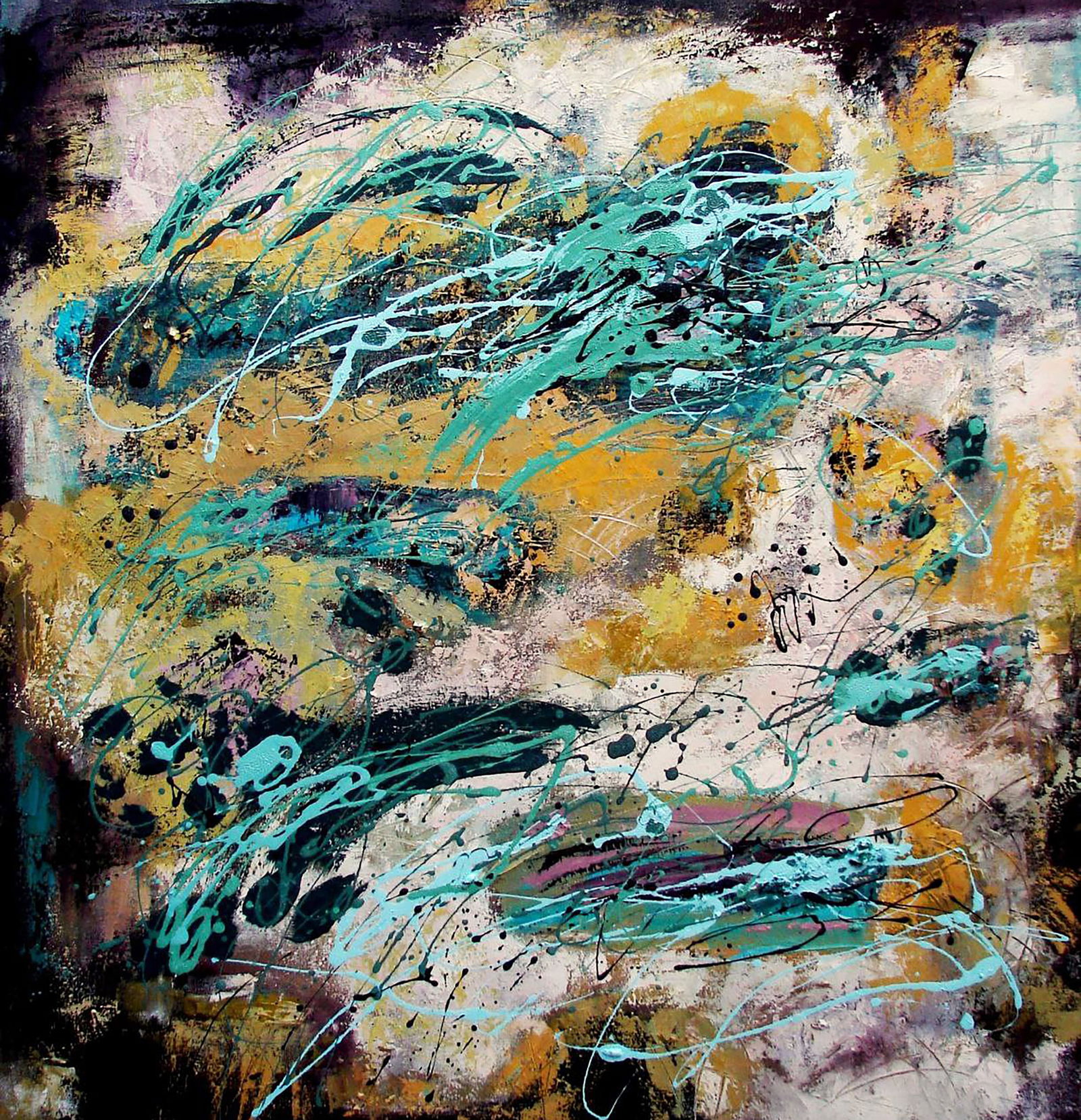 Oil painting Green and yellow Tatyana Shulyak (1 of 5)