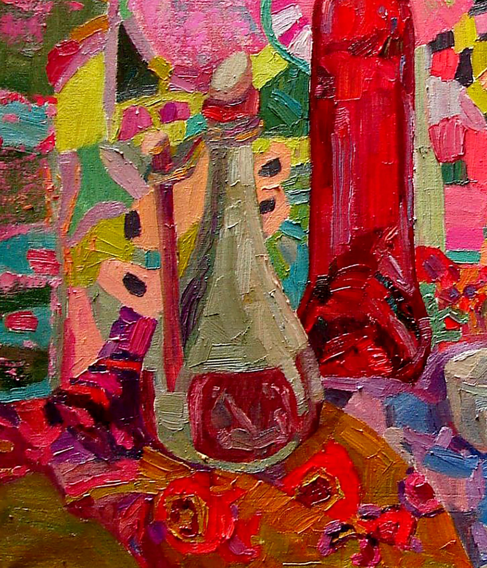 Oil painting Still life with a red bottle Tatyana Shulyak - 4