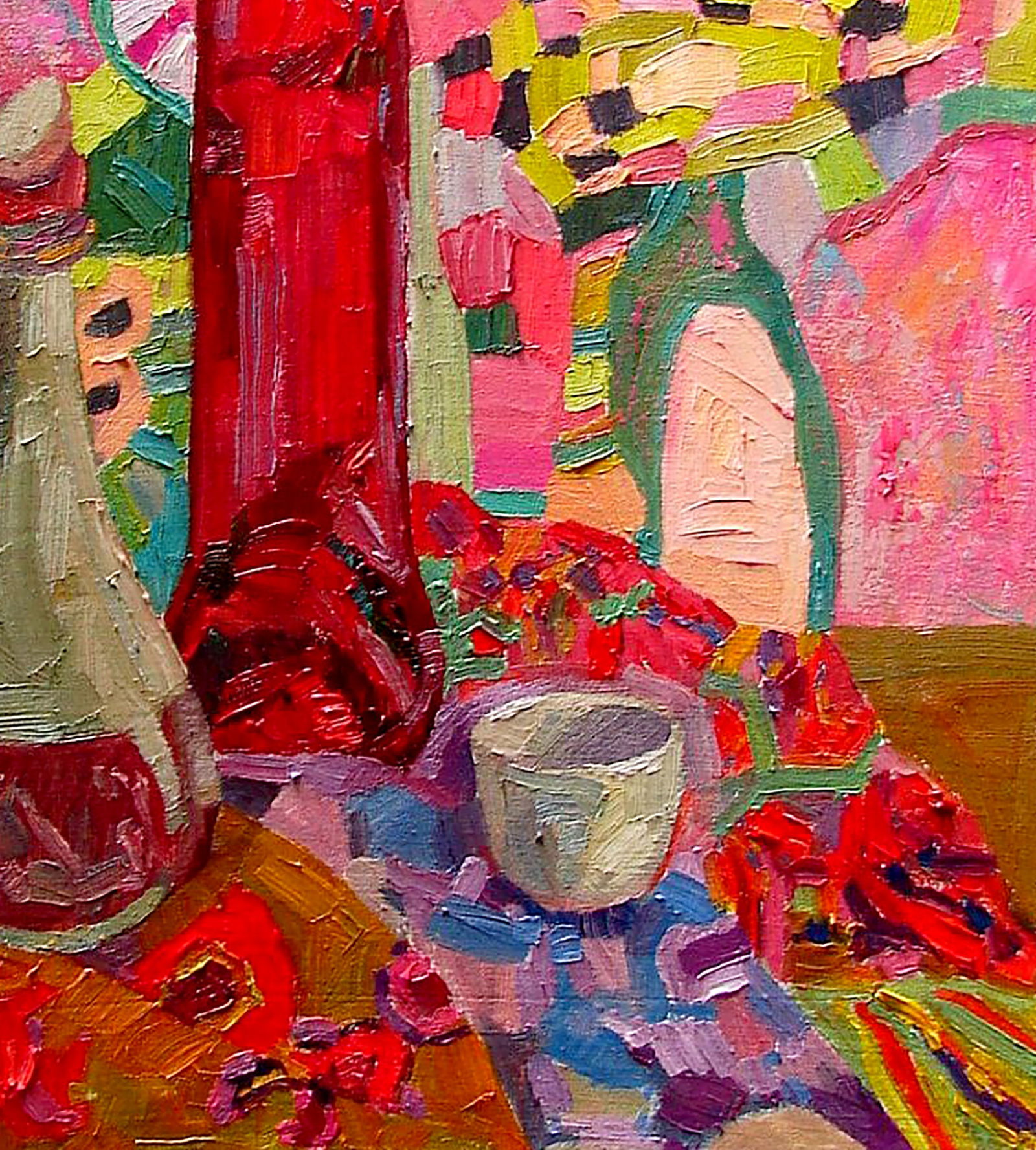 Oil painting Still life with a red bottle Tatyana Shulyak - 5