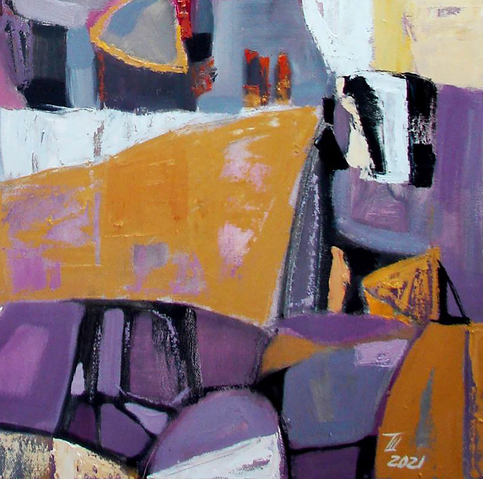 Oil painting Lilac geometry Tatyana Shulyak - 5