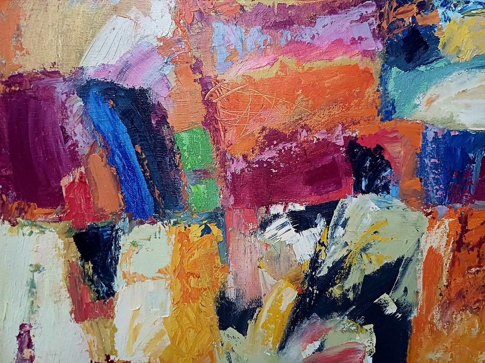 Oil painting Orange-blue composition Tatyana Shulyak - 2