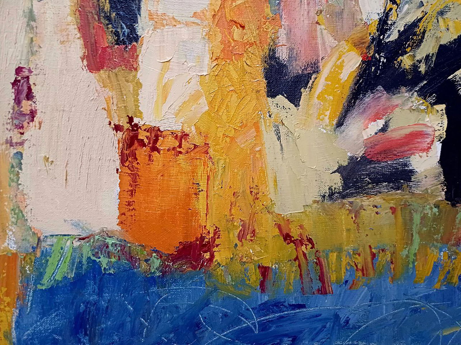 Oil painting Orange-blue composition Tatyana Shulyak - 3