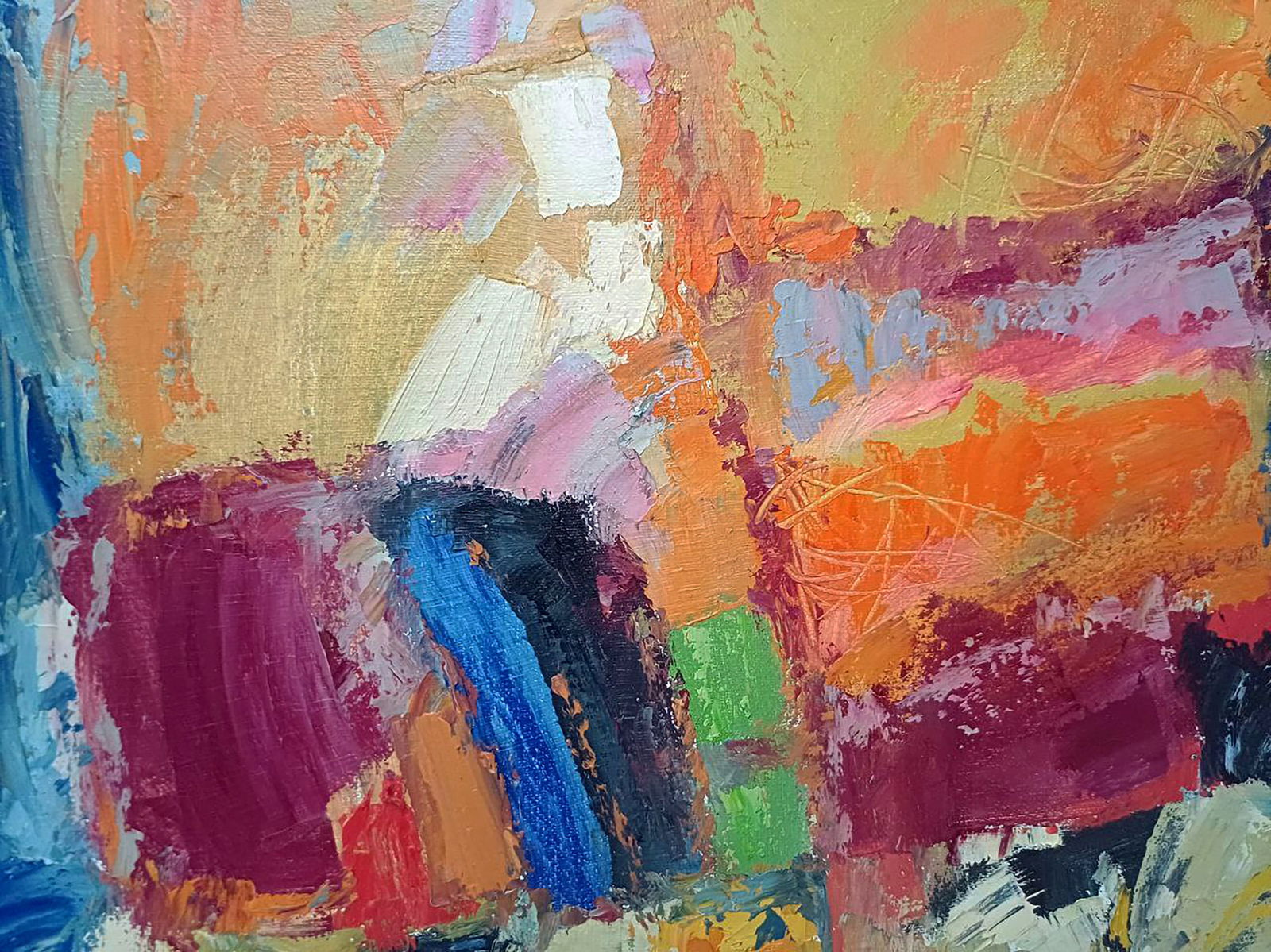 Oil painting Orange-blue composition Tatyana Shulyak - 4