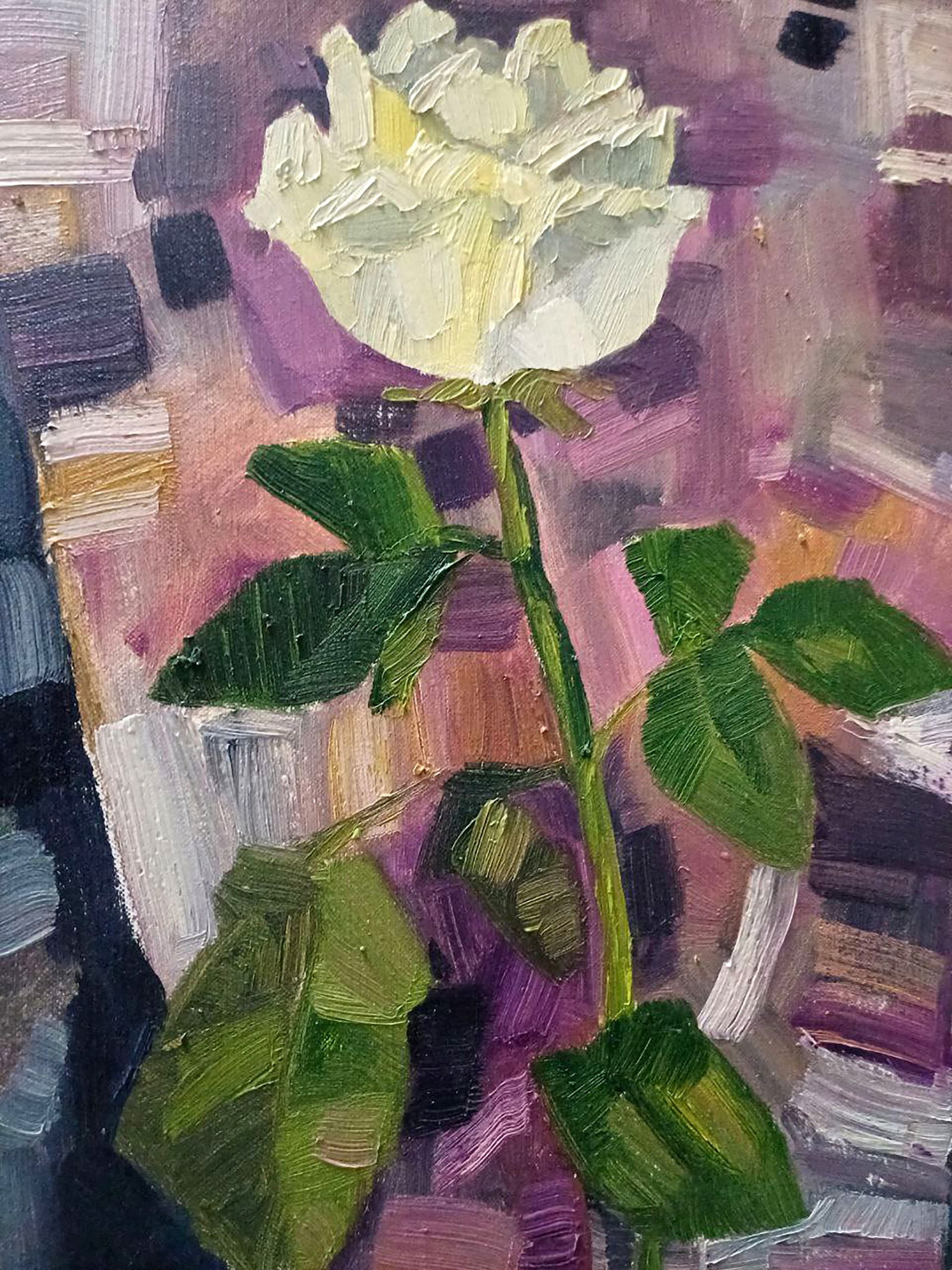 Oil painting White rose Tatyana Shulyak - 3