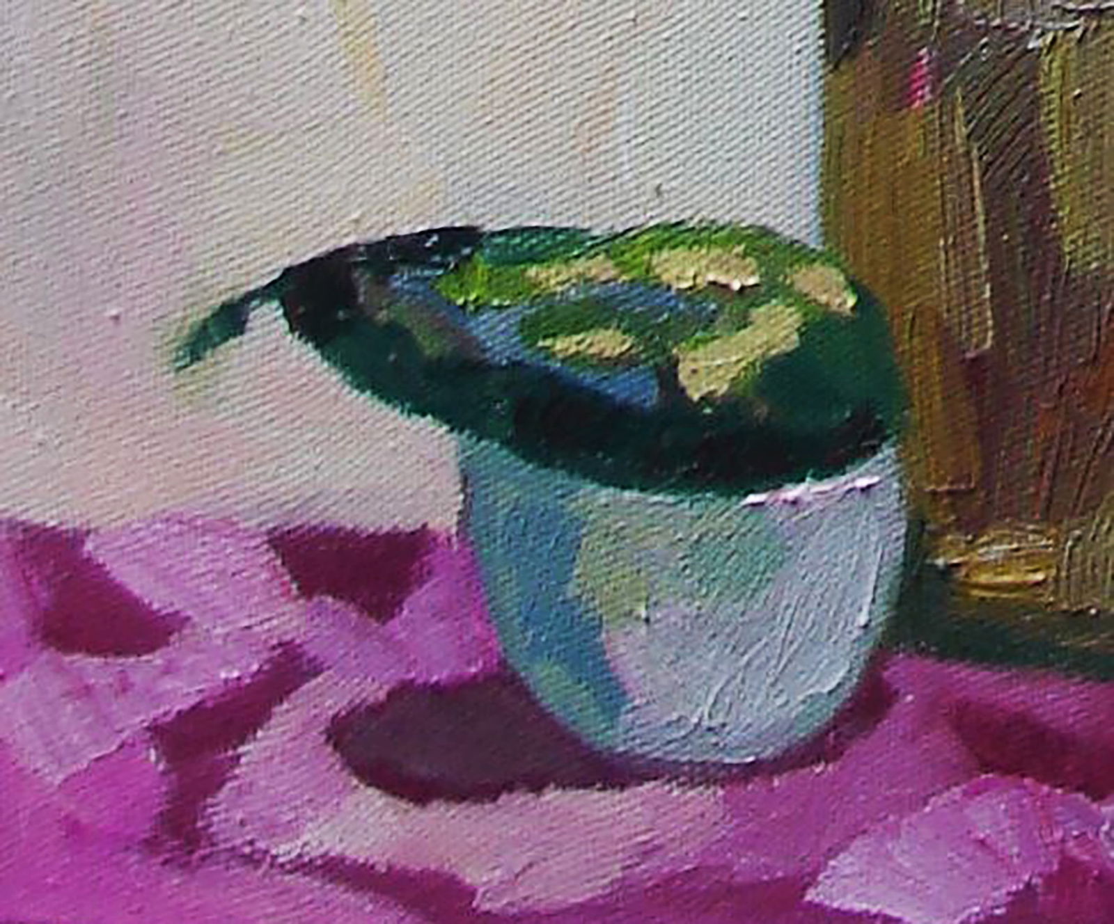 Oil painting Burgundy chrysanthemums Tatyana Shulyak - 4