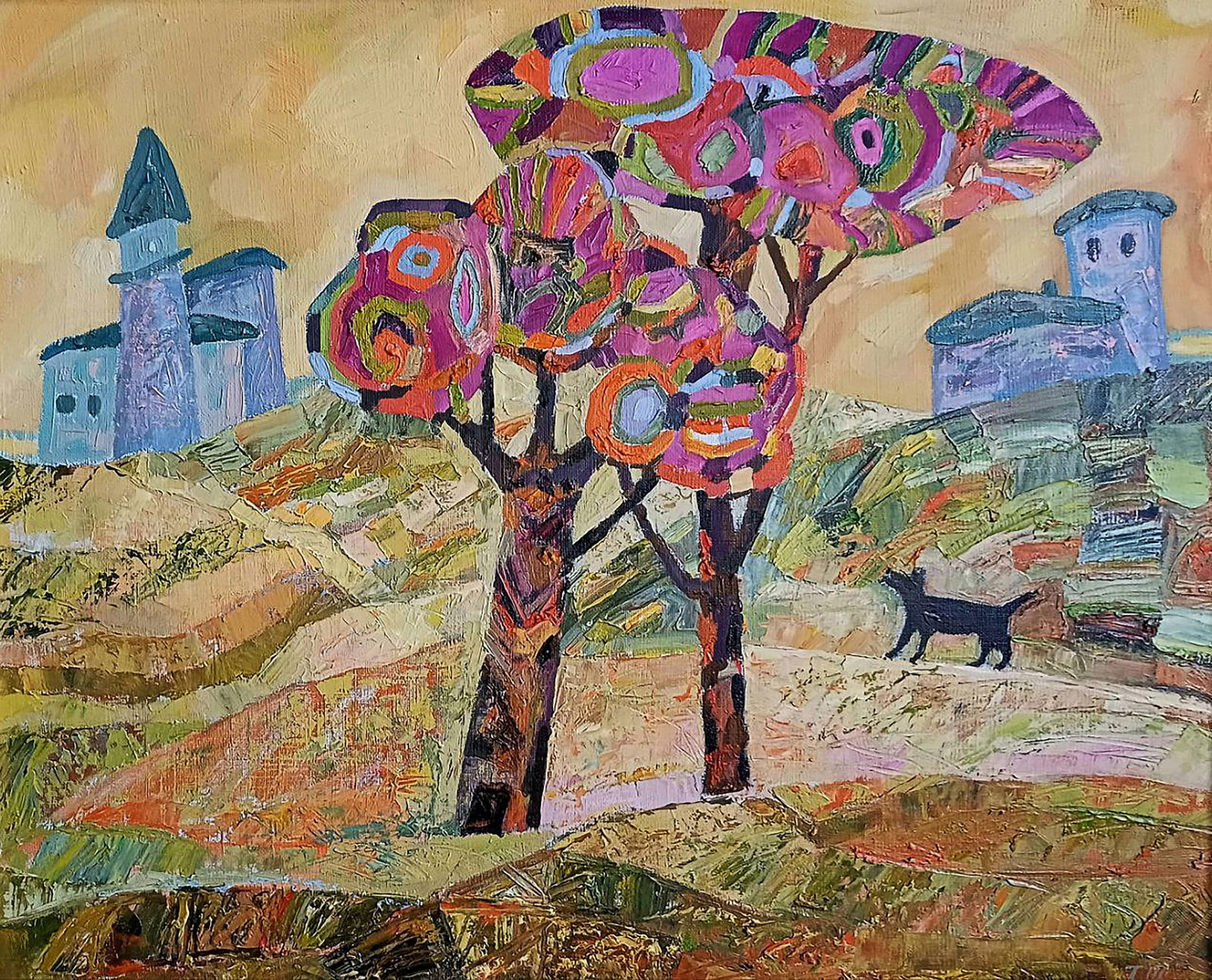 Oil painting Village in the mountains Tatyana Shulyak - 2