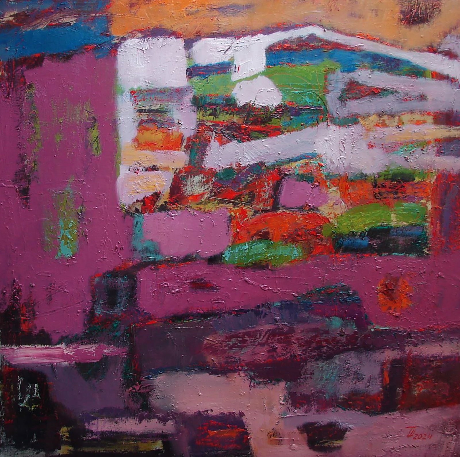 Oil painting Abstraction in blackberry flowers Tatyana Shulyak: Title: Oil painting Abstraction in blackberry flowers Tatyana Shulyak Description: 78SHUL Painter: Tatyana Shulyak Size: 70x70 cm/27.55x27.55 inches Components: oil, canvas Original painting CONDITION