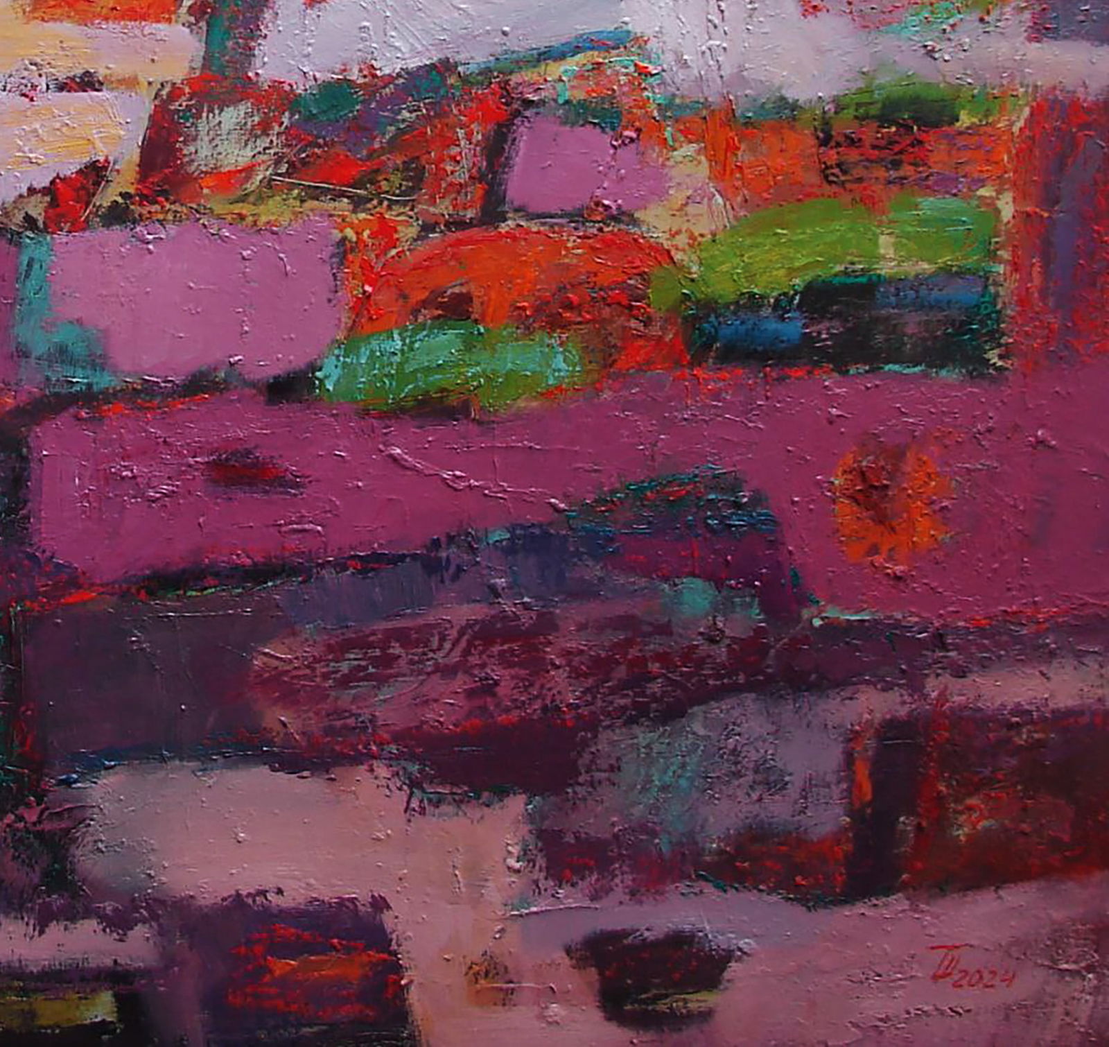 Oil painting Abstraction in blackberry flowers Tatyana Shulyak - 5