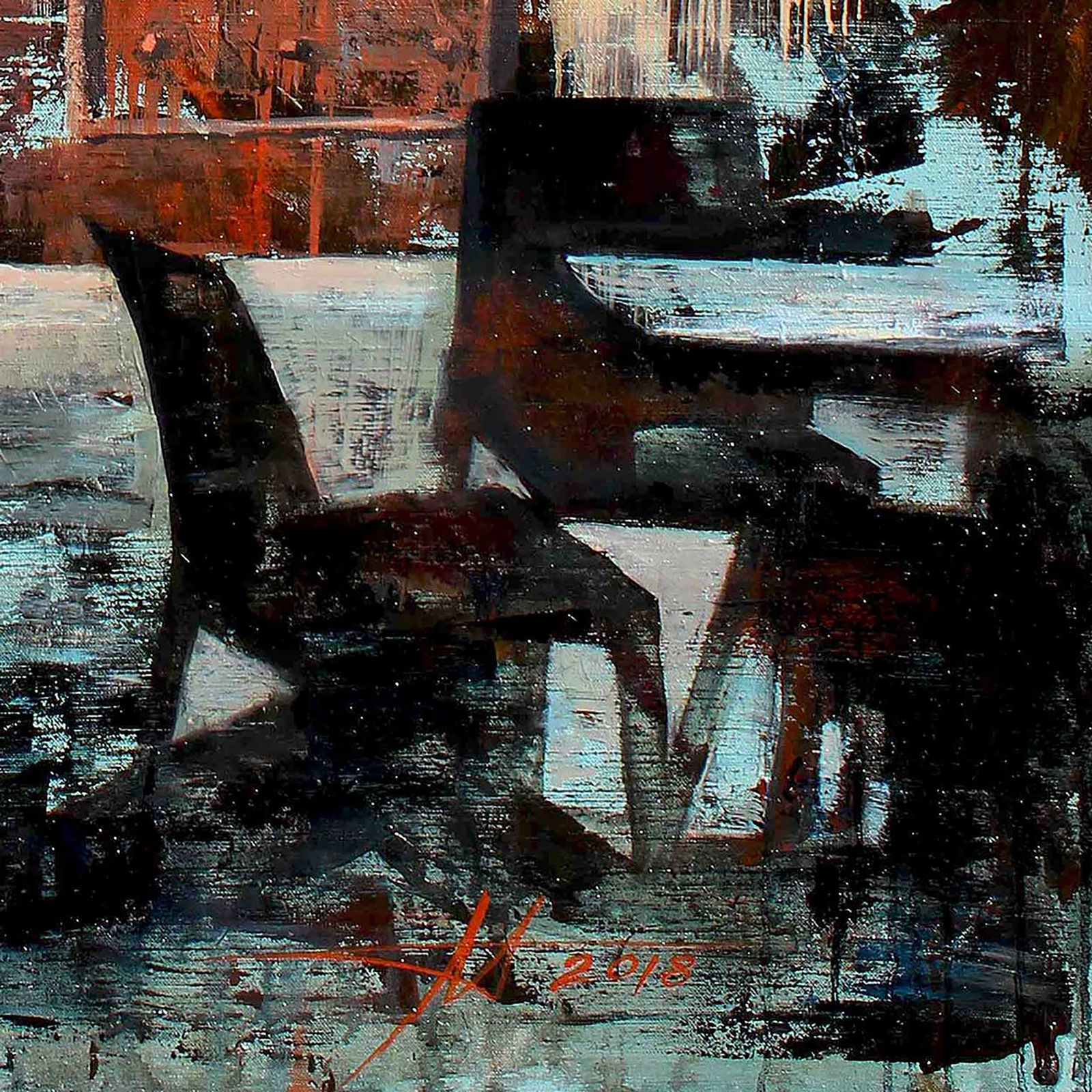 Oil painting After Coffee Anatoliy Menkiv - 4