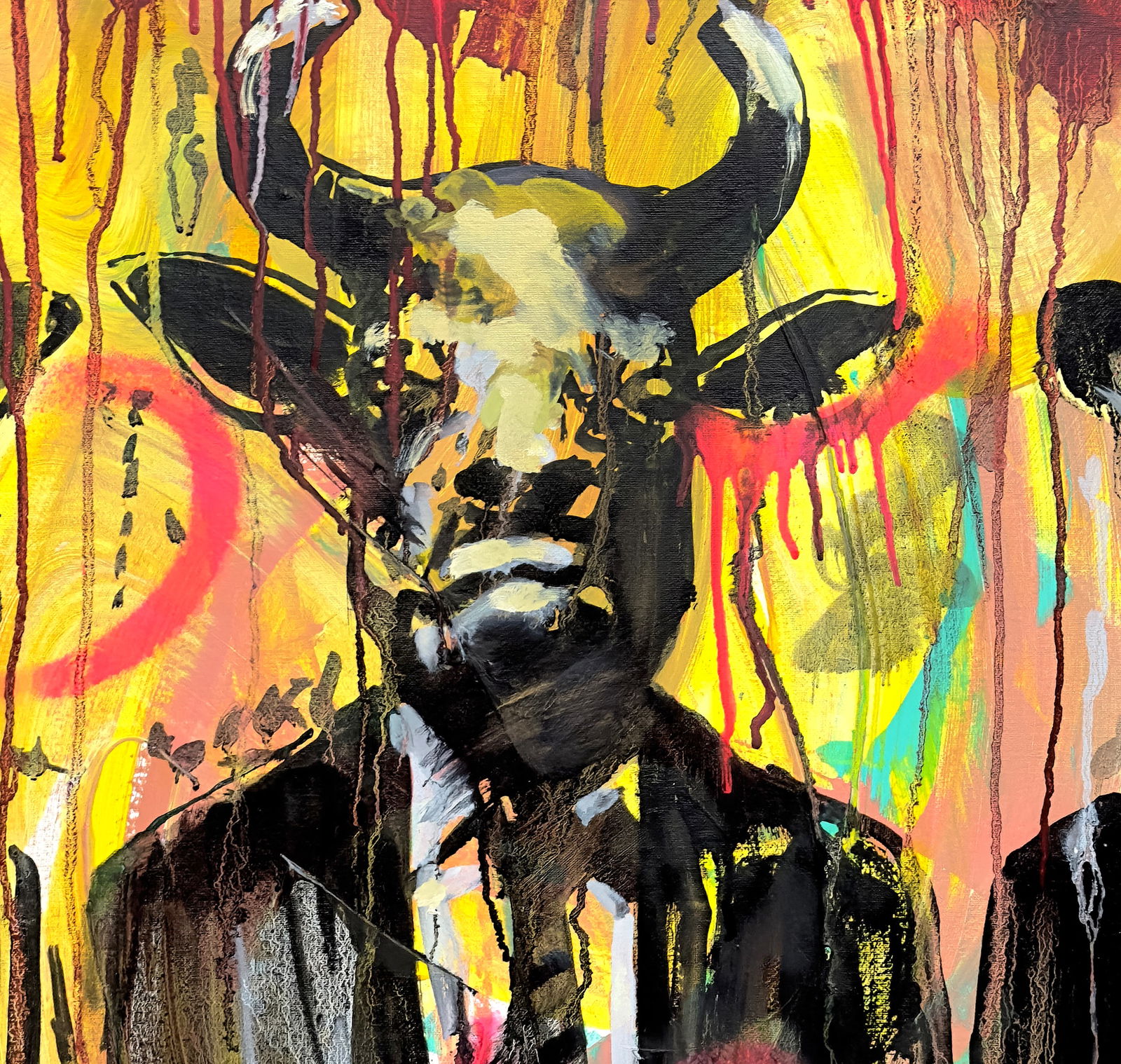 Acrylic painting Three Bulls Anatoliy Menkiv - 5