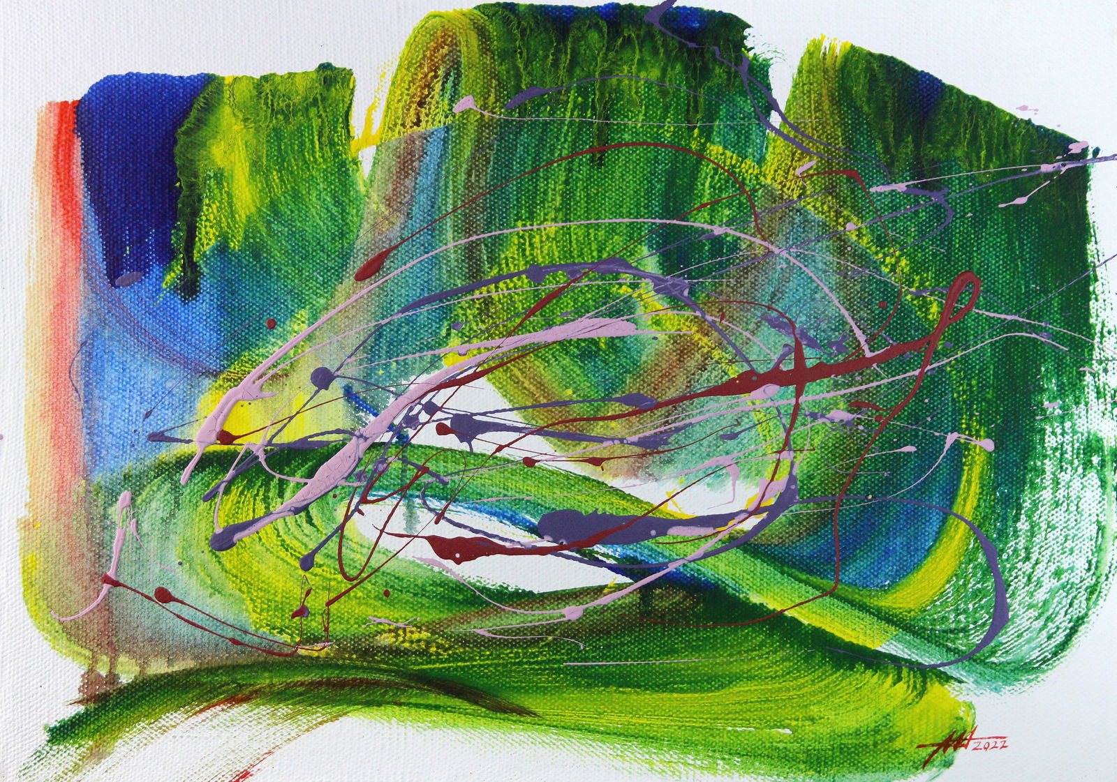 Acrylic painting Green Crown Anatoliy Menkiv (1 of 8)