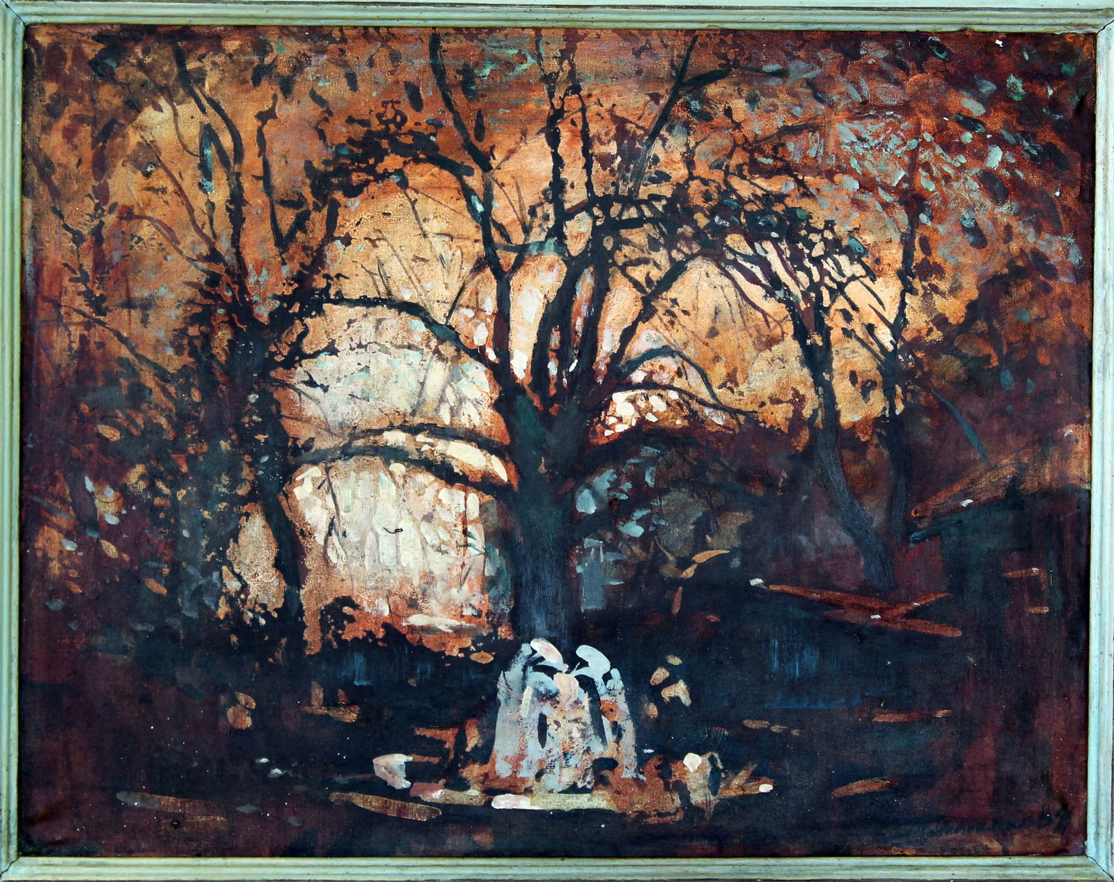 Oil painting One day in the park Ed Potapenkov: Title: Oil painting One day in the park Ed Potapenkov Description: 28POTAP Painter: Ed Potapenkov Size: 48x62 cm/18.89x24.40 inches Components: oil, canvas Original painting CONDITION: excellent ARTIS