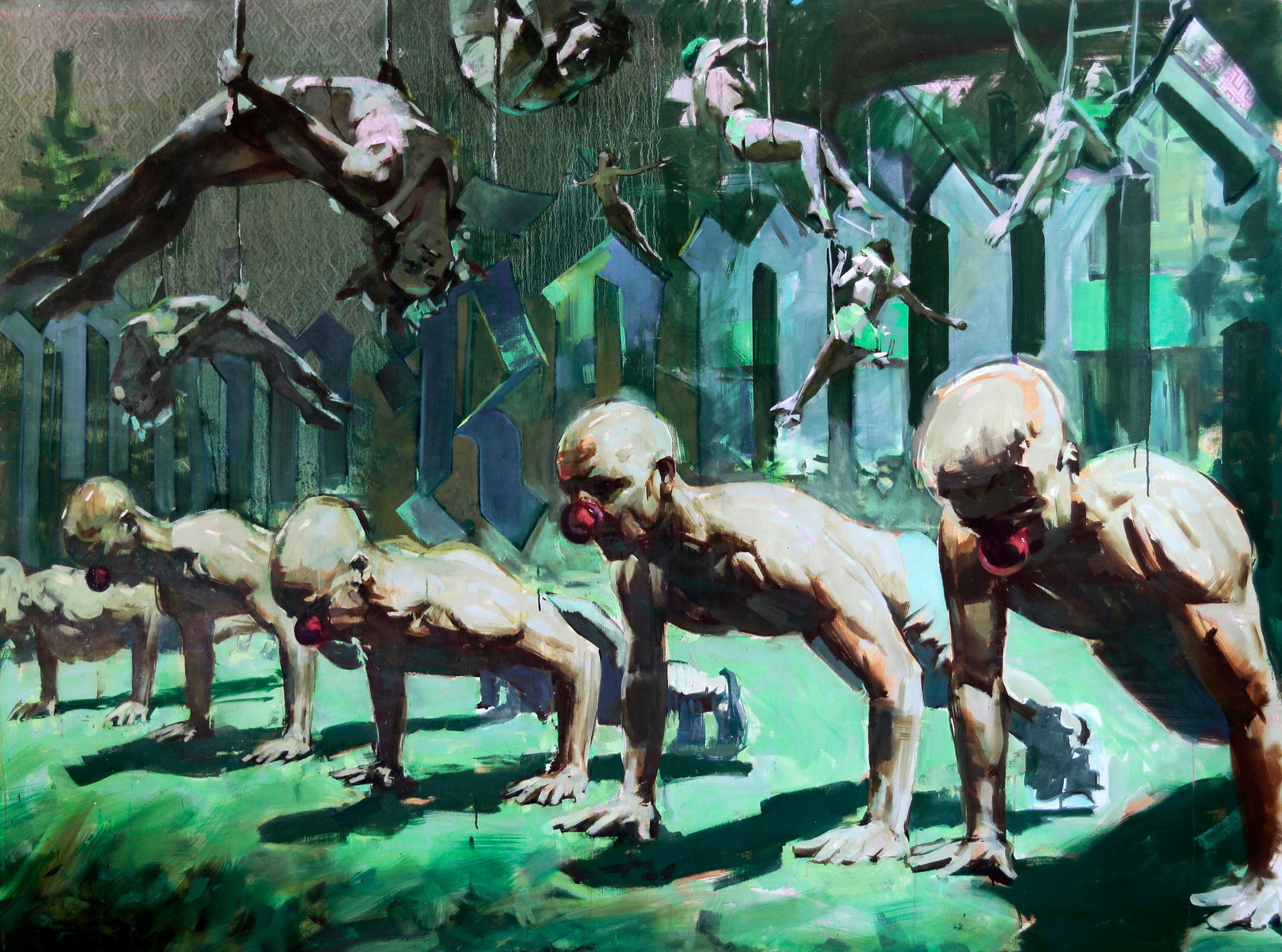 Oil painting Workout Ed Potapenkov: Title: Oil painting Workout Ed Potapenkov Description: 45POTAP Painter: Ed Potapenkov Size: 150x200 cm/59.05x78.74 inches Components: oil, canvas Original painting CONDITION: excellent ARTIST: Ed Pota