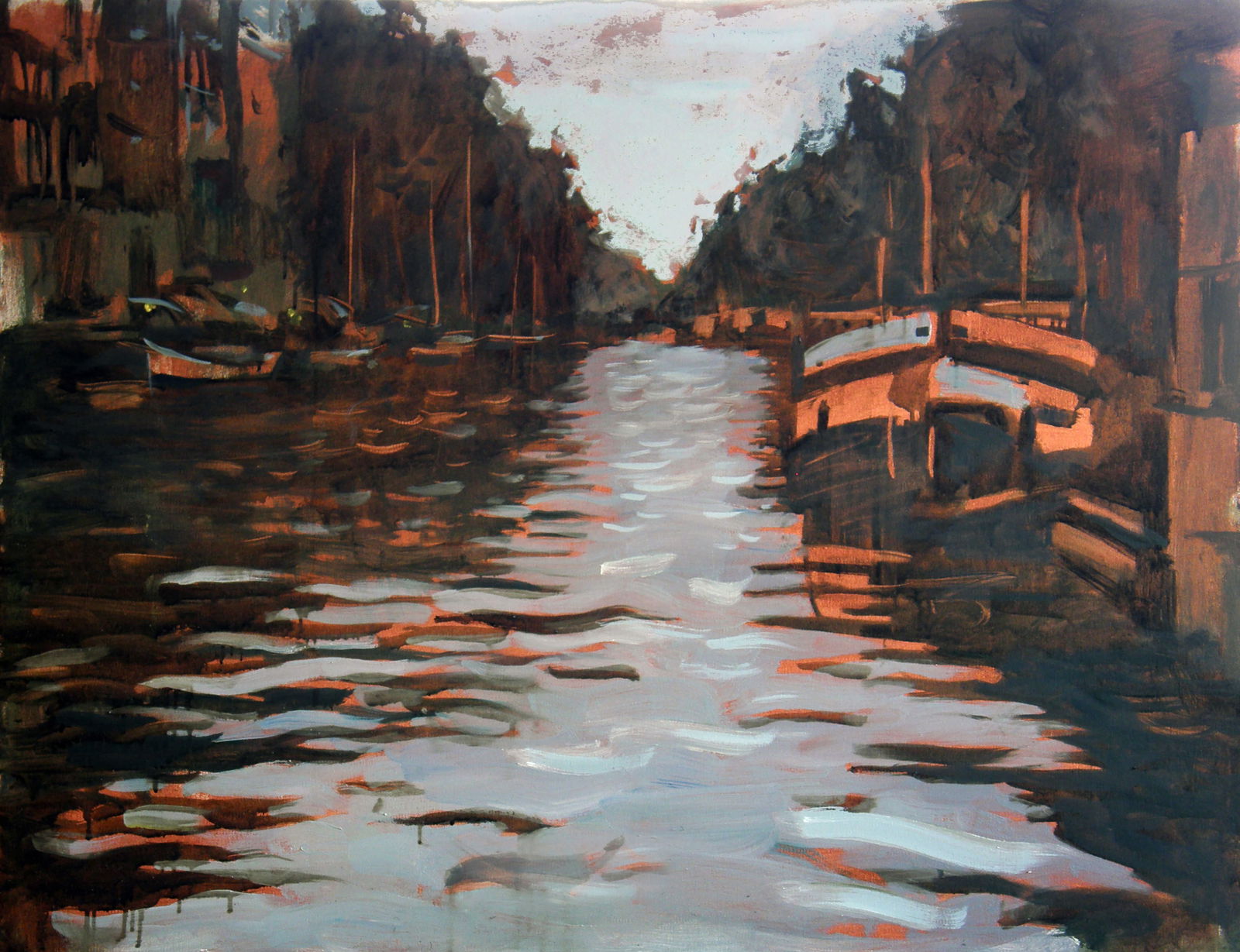 Oil painting City ??river Ed Potapenkov (1 of 5)