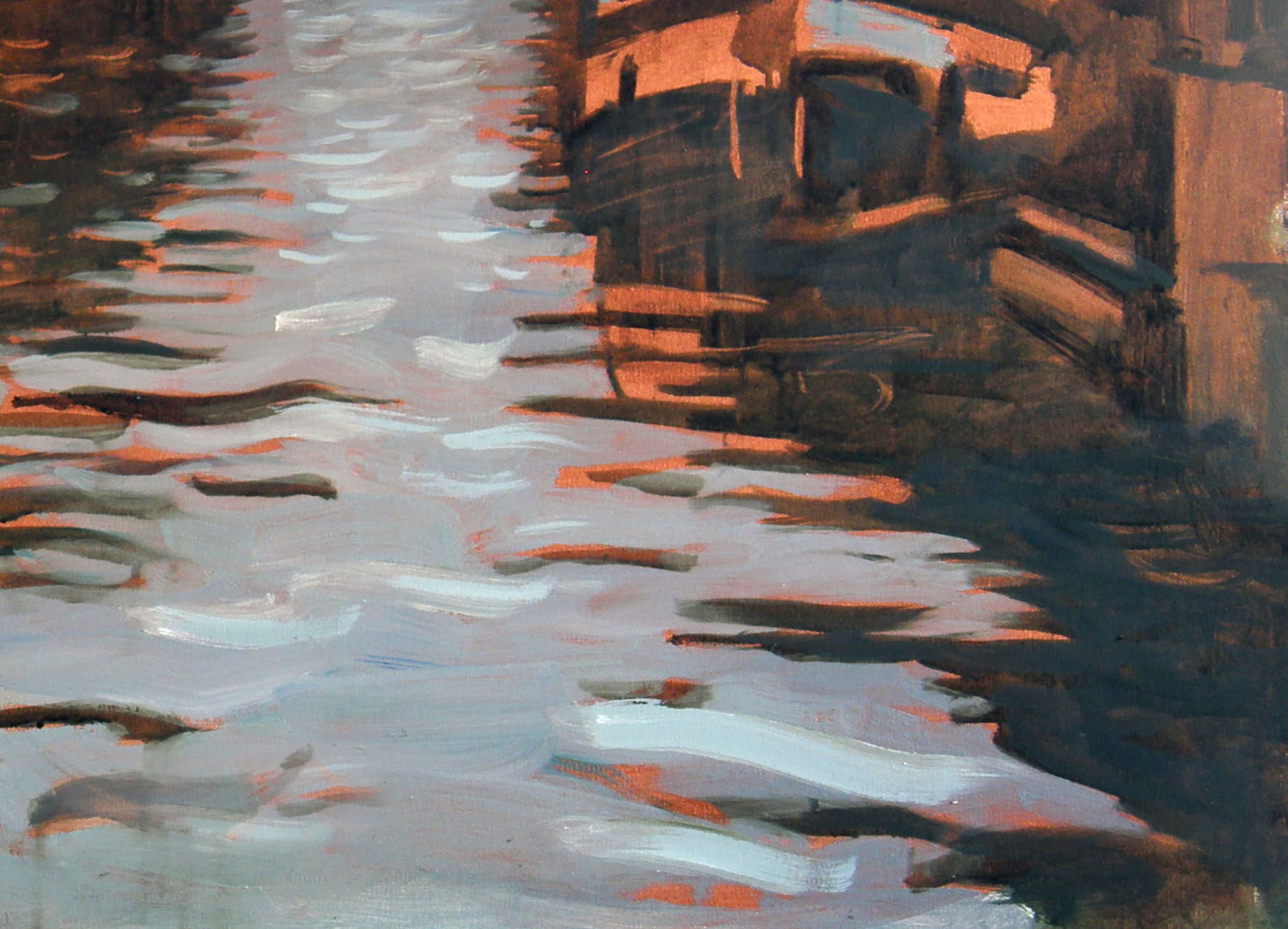 Oil painting City ??river Ed Potapenkov - 5