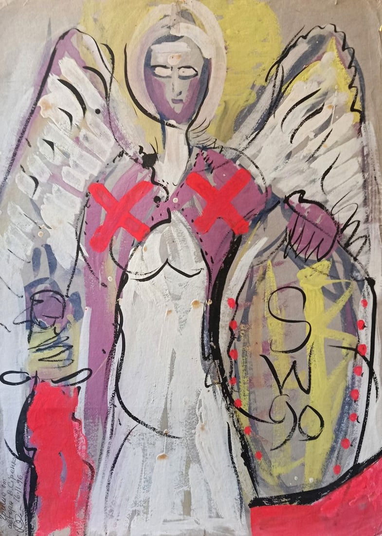 Oil painting Angel of Justice Valentin Sirenko: Title: Oil painting Angel of Justice Valentin Sirenko Description: No. Verne 488*** ABOUT THIS PAINTING *** * TITLE: "Angel of Justice" * ARTISTS: Valentin Sirenko * SIZE: 84x60 cm/'33.07x23.62 inches