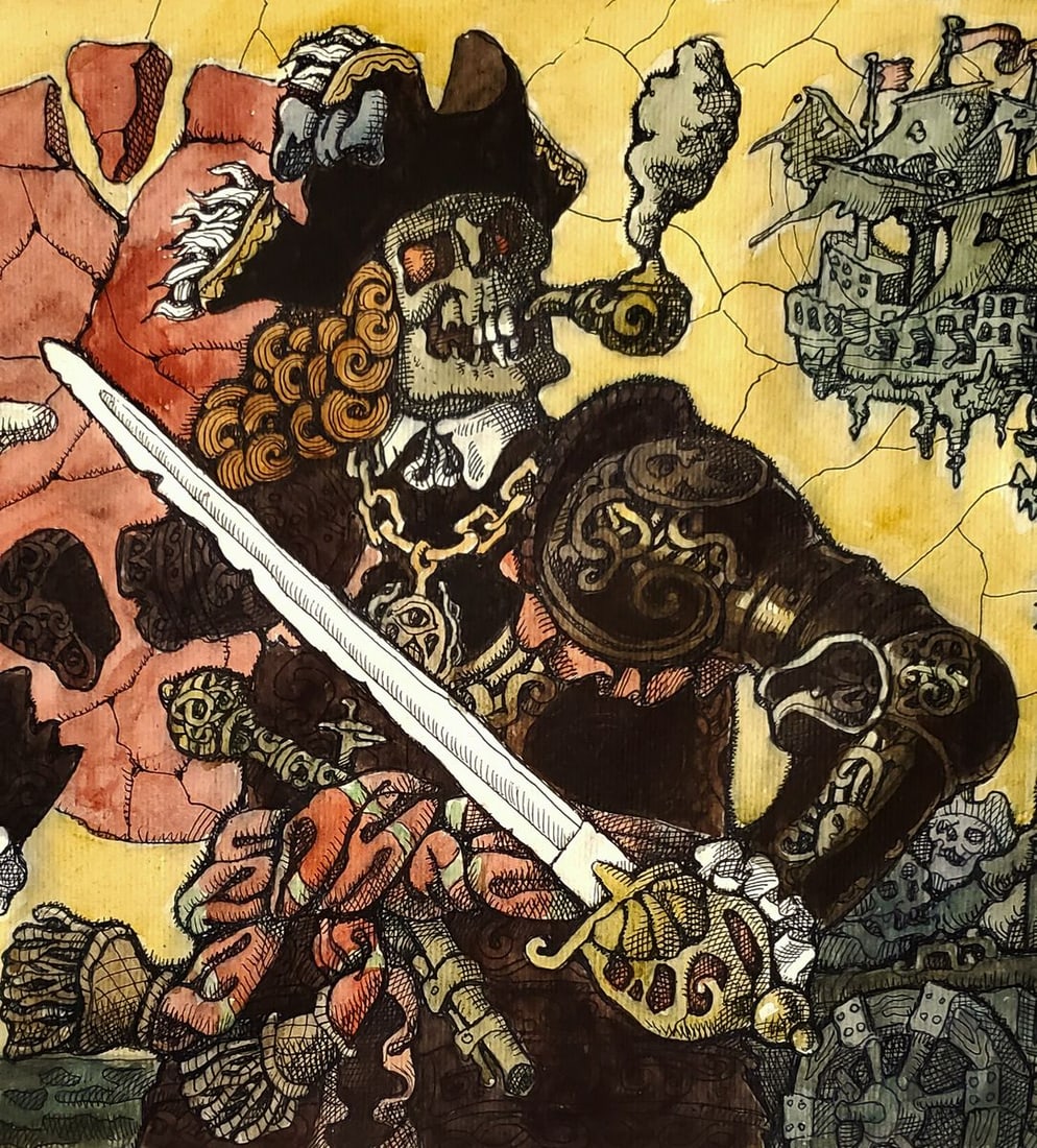 Ink painting Under black sail Daniil Litvinov - 2