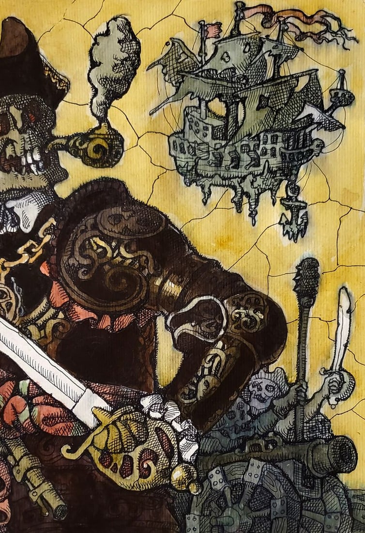 Ink painting Under black sail Daniil Litvinov - 3