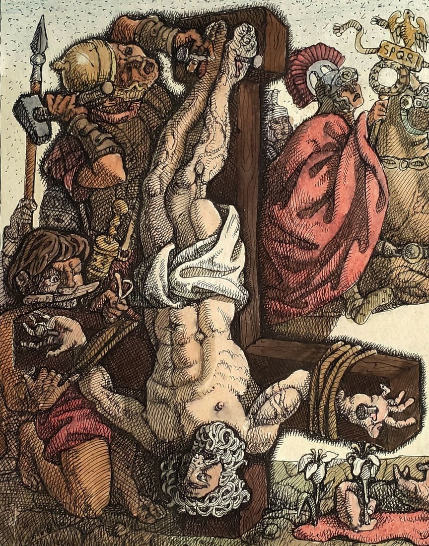 Ink painting The execution of the apostles Daniil Litvinov - 3