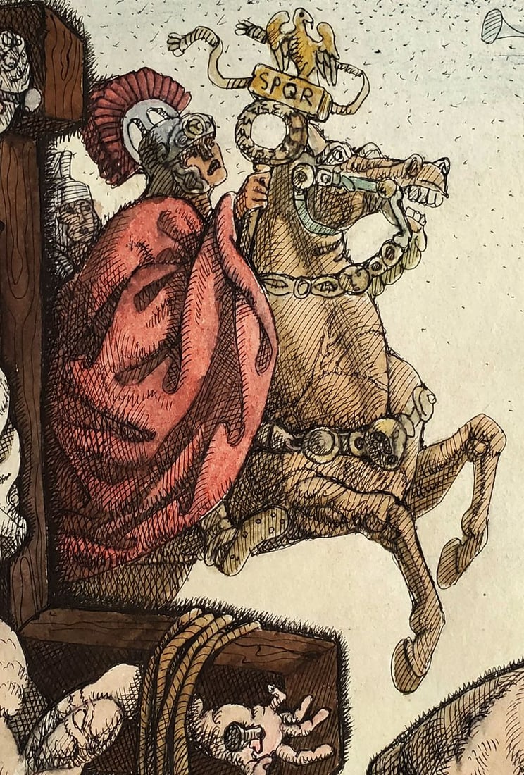 Ink painting The execution of the apostles Daniil Litvinov - 5