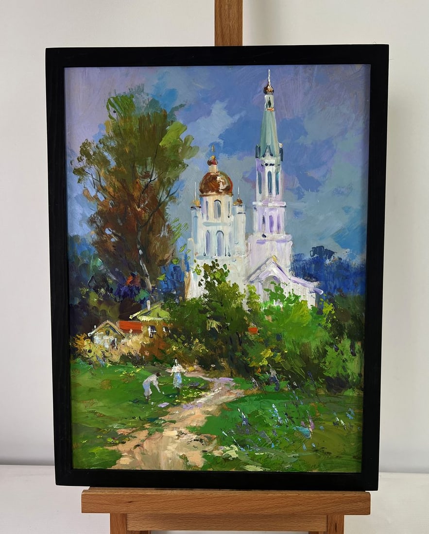 Oil painting Church under a shining sky Yuri Suprunchuk (1 of 9)
