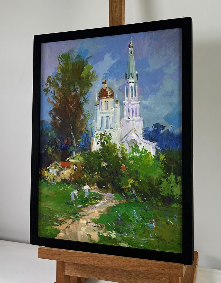 Oil painting Church under a shining sky Yuri Suprunchuk - 2