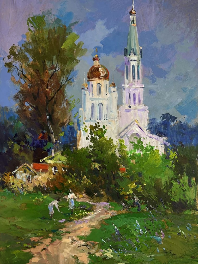 Oil painting Church under a shining sky Yuri Suprunchuk - 3