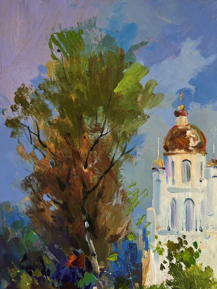 Oil painting Church under a shining sky Yuri Suprunchuk - 5