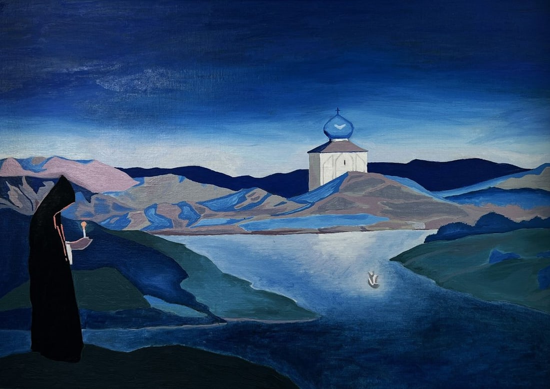 Acrylic painting The radiance that Illuminates heart Oleksandr Gukalov - 3