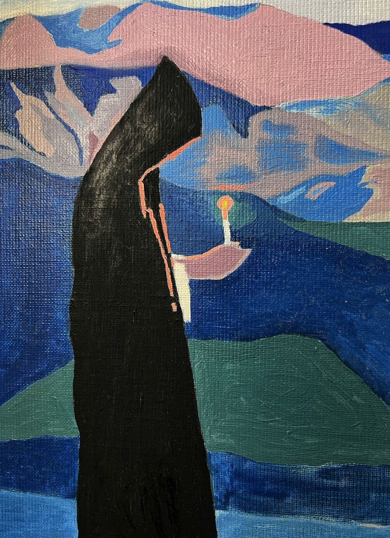 Acrylic painting The radiance that Illuminates heart Oleksandr Gukalov - 9