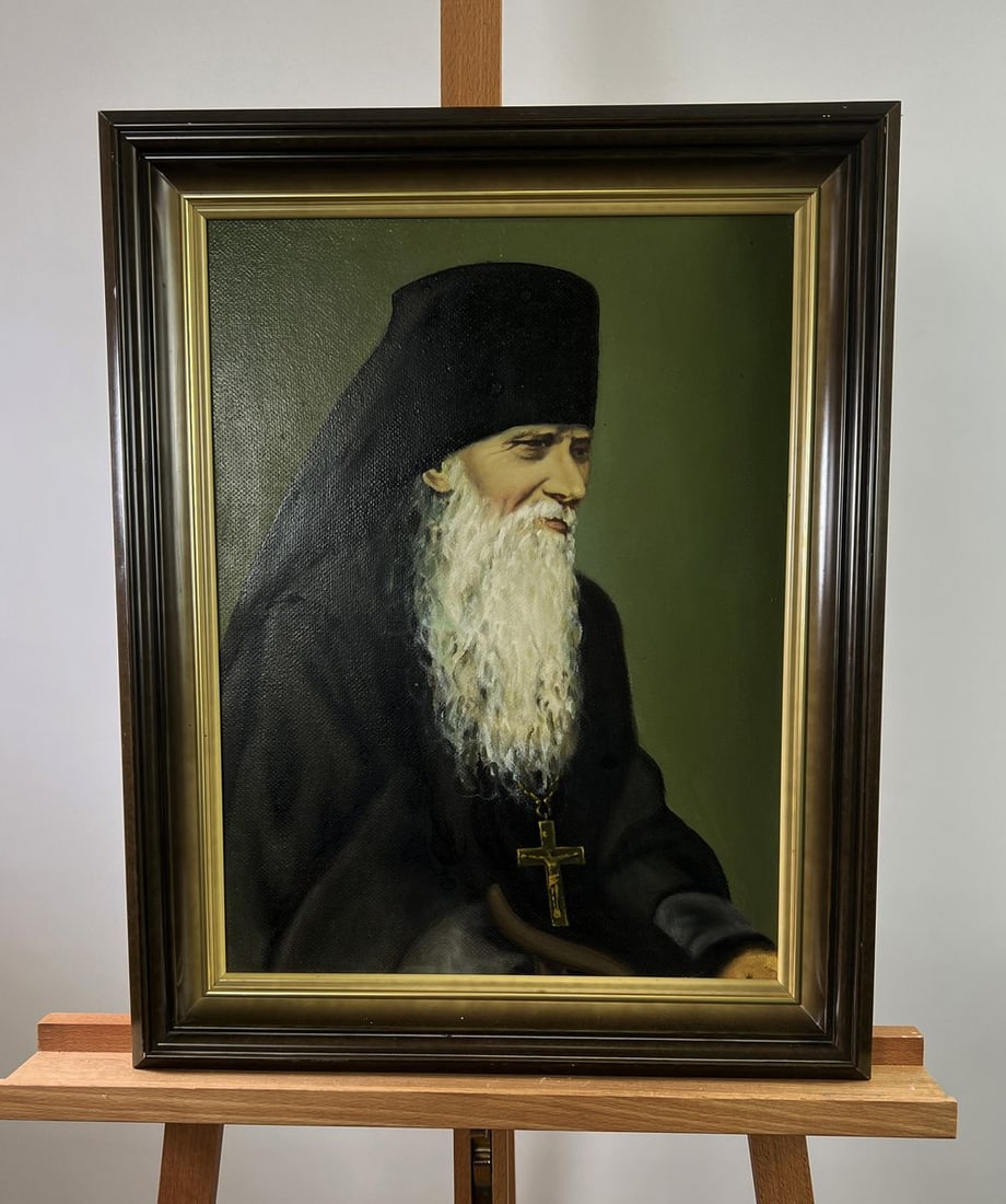 Oil painting Portrait of a priest Oleksandr Gukalov: Title: Oil painting Portrait of a priest Oleksandr Gukalov Description: No. AAA5554The Oil painting on Plywood titled “Portrait of a priest” depicts a powerful and deeply evocative portrait of