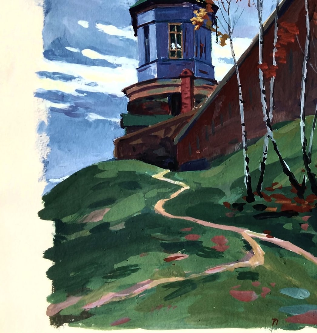 Gouache painting Silent observer of the earth Vitaly Duhnevich - 4