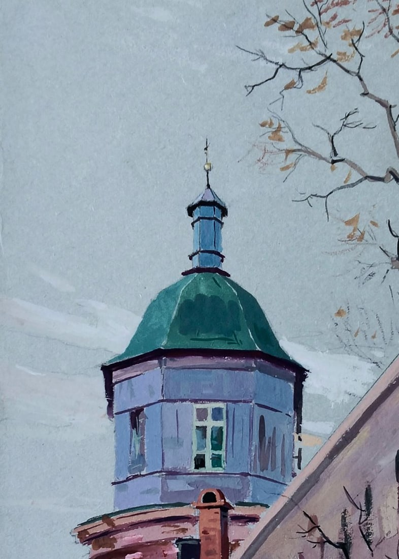 Gouache painting Chapel of the monastery Vitaly Duhnevich - 2