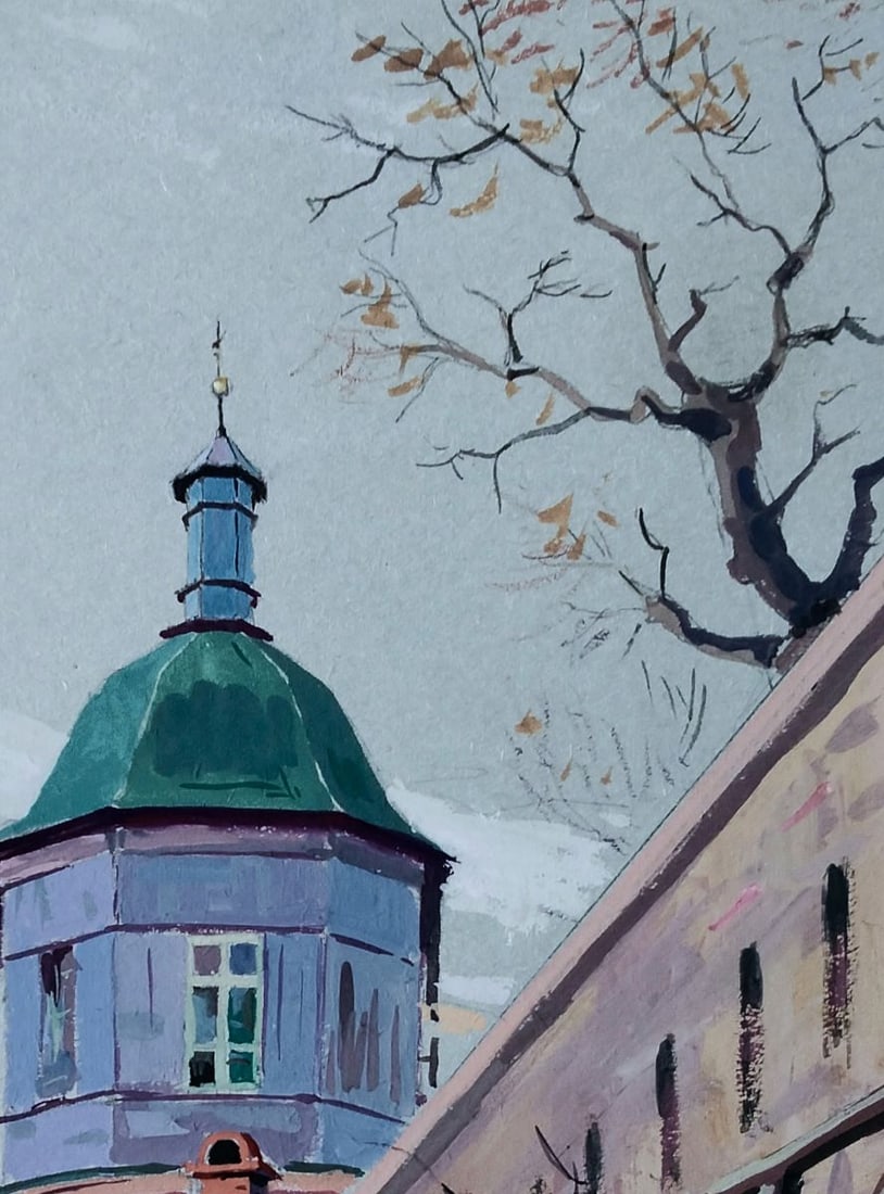 Gouache painting Chapel of the monastery Vitaly Duhnevich - 3