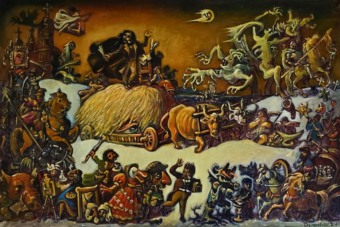 Oil painting Gogol's Madness Daniil Litvinov (1 of 8)