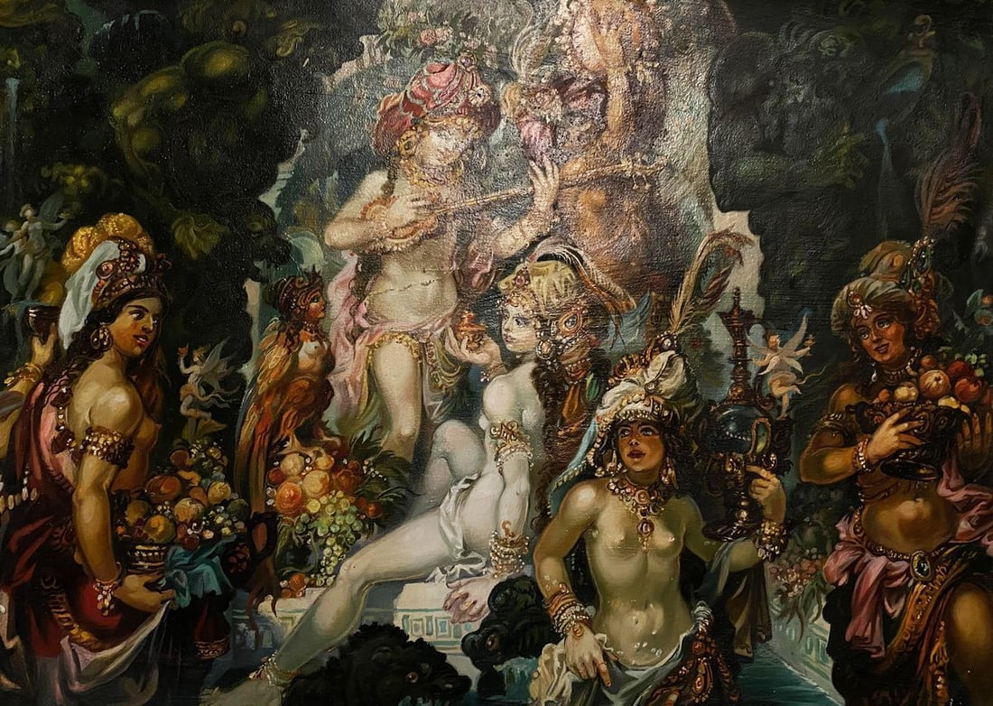 Oil painting Odalisque Alexander Arkadievich Litvinov (1 of 10)