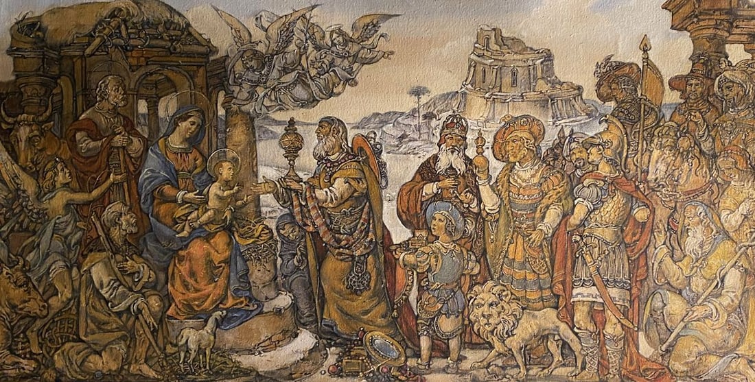 Oil painting Adoration of the Magi Litvinov Oleg Arkad'yevich (1 of 10)