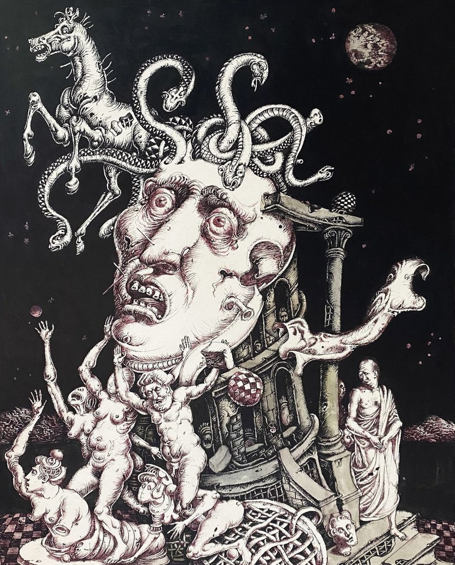 Ink painting Triumph of Leda Litvinov Oleg Arkad'yevich (1 of 9)