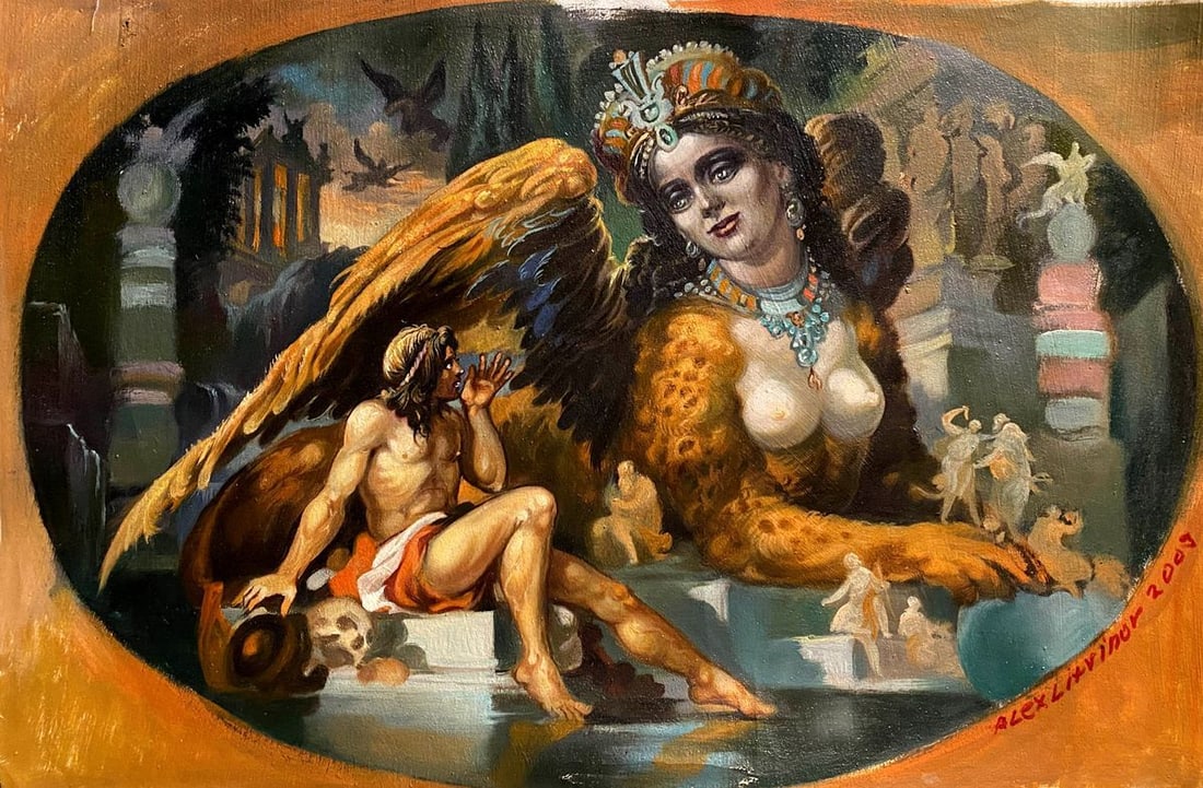 Oil painting Sphinx Alexander Arkadievich Litvinov (1 of 8)